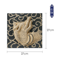新中式禅意墙上装饰品客厅玄关书房过道壁饰创意墙壁浮雕佛手挂i.