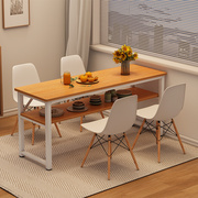 餐桌家用小户型窄桌奶，茶店桌子现代简约租房商用餐馆，吃饭桌椅组合