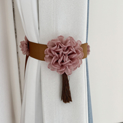 一对欧式窗帘绑带流苏花朵挂件，窗帘扣窗帘绑系绳收纳带喜庆婚礼