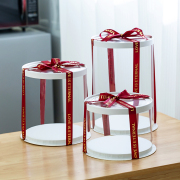 圆形透明蛋糕盒4寸6寸8寸10单层双层加高四层生日烘焙蛋糕包装盒