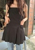 Esp韩代 夏季设计感吊带百褶a字型显瘦上衣 可当连衣裙