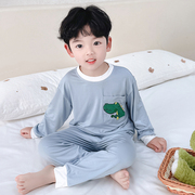 宝宝家居空调衣服男童莫代尔薄款夏季款婴儿长袖儿童睡衣套装女童