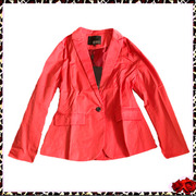 品牌 凯伦诗SHEN橘粉色收腰修身西装外套