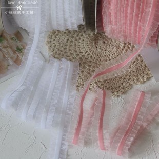 白色粉色花边蕾丝弹力婴儿发带彩带丝带diy蝴蝶结手工发饰材料包