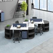 简约现代创意办公家具办公桌椅组合3/6人屏风职员工位电脑桌卡座