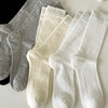 白色堆堆袜子女中筒袜配小皮鞋夏季薄款纯棉芭蕾风日系长袜春秋款