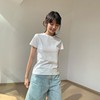 纯色半袖白色t恤女短袖2023修身棉质打底衫夏季女装圆领上衣