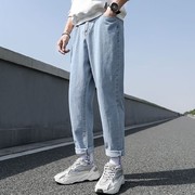 Straight-leg wide-leg trousers in denim牛仔面料直筒阔腿裤男