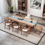 新中式实木茶桌椅组合家用小户型功夫禅意，喝茶桌公司待客喝茶桌