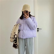 78号香芋紫羽绒服女短款2022韩版面包服小个子加厚白鸭绒(白鸭绒)外套