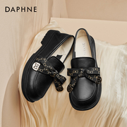Daphne/达芙妮女鞋乐福鞋女2022一脚蹬春季真皮豆豆鞋小皮鞋