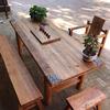 老榆木门板桌实木桌复古做旧木板茶桌，餐桌复古民宿吧台户外桌椅