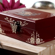 高档螺钿漆器饰品收纳首饰盒，小实木质欧式简约复古中式情人节结婚