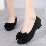 老北京布鞋女时尚坡跟单鞋，软底厚底黑色上班工作鞋久站不累脚