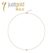 justgold鎮金店Bubble3分钻石18K黄金吊坠套链项链7420842W