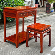 红木小书桌写字台缅甸花梨木电脑台中式实木电脑桌大果紫檀办公桌