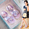 女童凉鞋2024夏季儿童公主鞋，紫色水晶鞋小女孩，爱莎公主女童鞋