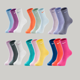 nike耐克袜子女生长高筒，彩色中高筒袜子，跑步运动袜健身袜潮袜
