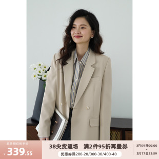 嘉茱莉2024春季西装外套女小个子西服一粒扣小西装设计感小众