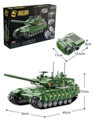 启蒙积木军事系列99a主战坦克模型摆件拼装益智儿童，玩具男孩23014