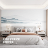 新中式山水墙布现代简约壁纸卧室床头客厅沙发电视背景墙定制壁画