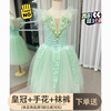 绿色儿童芭蕾舞裙演出服女童，小天鹅舞蹈裙公主蓬蓬，长款纱裙表演服