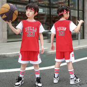 男童夏装套装短袖夏季薄款纯棉衣服童装球衣男孩运动服儿童篮球服