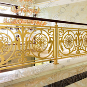 定制别墅酒店雕花楼梯护栏，复式旋转楼梯，铝艺护栏扶手配件