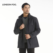 伦敦雾冬季休闲外套中青年立领，四袋款通勤纯色，短款保暖夹克棉服男