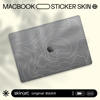 skinat适用于苹果电脑m2保护壳贴膜，macbookair13m1贴纸pro1416保护膜，苹果笔记本贴纸白墨地形透明保护贴3m