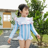 儿童泳衣女童中小童长袖，防晒韩版可爱2024洋气夏女宝宝游泳装