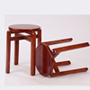 实木圆凳家用餐桌中式仿古橡木，椅子现代简约可叠放易收藏换鞋板凳