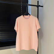 HIPPSUPER欧洲站小众圆领甜美气质中长款上衣简约纯色宽松T恤