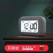 日本夜光电子时钟静音儿童女孩钟表桌面智能闹钟学生专用起床神器