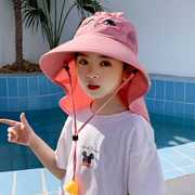 儿童防晒帽海边沙滩遮阳帽太阳帽男童夏季帽子女童可爱凉帽渔夫帽