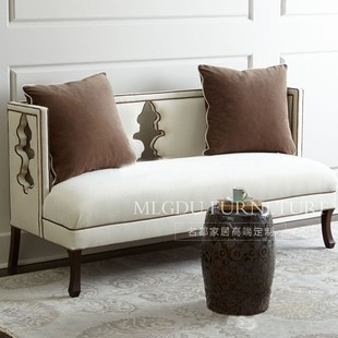 美式客厅沙发法式新古典设计师样板房布艺沙发欧式简约双人沙发