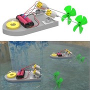 乘风号空气动力快艇 双翼螺旋桨明轮船 DIY科学小制作实验套装