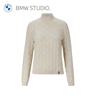 BMW Studio宝马女装春夏舒适简约休闲通勤保暖高领女士针织衫