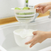 日本进口厨房加厚双层塑料篮子，家用水果盘蔬菜沥水筛洗菜米漏盆