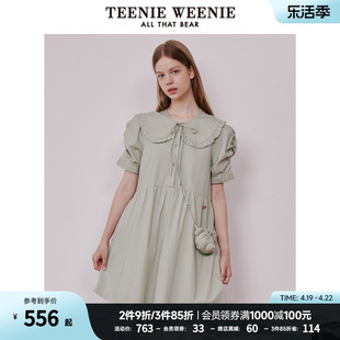 TeenieWeenie小熊甜美少女公主裙娃娃裙大翻领连衣裙女夏