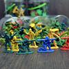 儿童二战小兵人士兵，玩具模型套装塑料军事，打仗小人武器沙盘场景