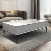 意式岩板茶几 现代简约长方形小户型客厅白色轻奢创意储物茶桌