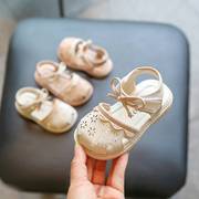 l女童凉鞋镂空防滑软底小童公主鞋，1一3岁婴儿，学步鞋宝宝鞋子女夏