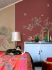 新中式花鸟无纺布墙纸，客厅背景墙壁纸复古卧室墙布，样板间定制壁画