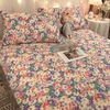 简约北欧纯棉全棉床单枕套三件套小清新卡通单双人床单1.5m1.8米
