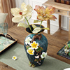 定制客厅装饰品精美摆件欧式手工彩绘陶瓷花瓶花插小清新