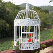 欧式铁艺装饰鸟笼挂式花篮婚庆户外摄影道具橱窗，摆件小鸟笼鹦鹉
