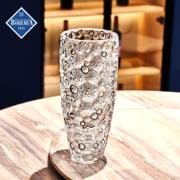 捷克bohemia进口水晶玻璃时尚手工，描金欧式花器客厅大号花瓶35cm