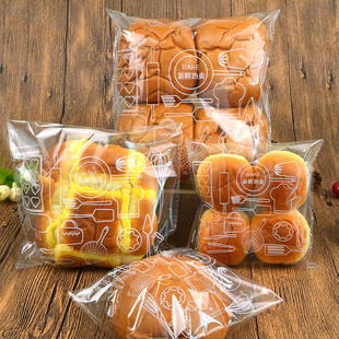 烘焙包装 点心甜品饼干袋透明胶条自粘面包袋子食品自封包装袋