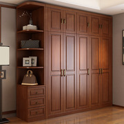 新中式实木衣柜主卧室家用顶柜整体收纳家具，橡木柜子原木大衣橱